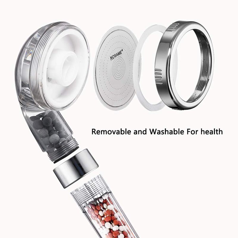 NosameÂ® Shower Head with Hose, Filter Filtration High Pressure Water Saving 3 Mode Function Spray Handheld Showerheads for Dry Skin & Hair - Image 4